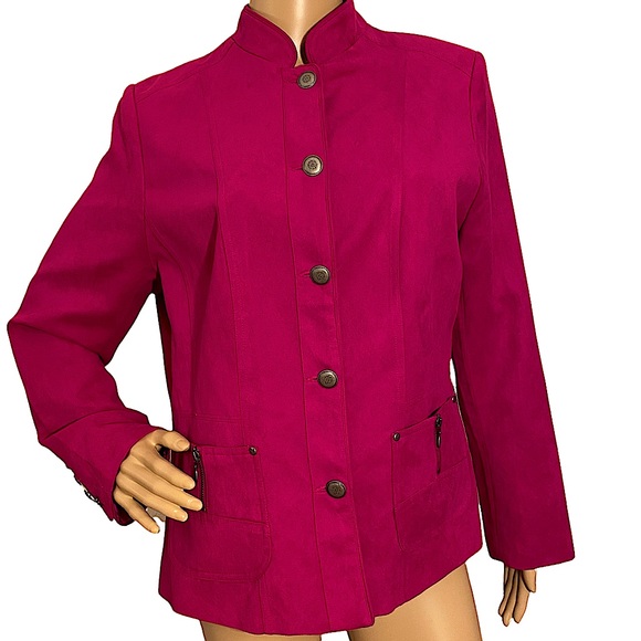 TANJAY  | BRIGHT FUCHSIA PINK JACKET - Picture 1 of 15
